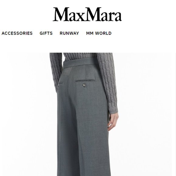 MaxMara Wool Canvas Wide Leg Trouser in Brown - Medium - Picture 4 of 6